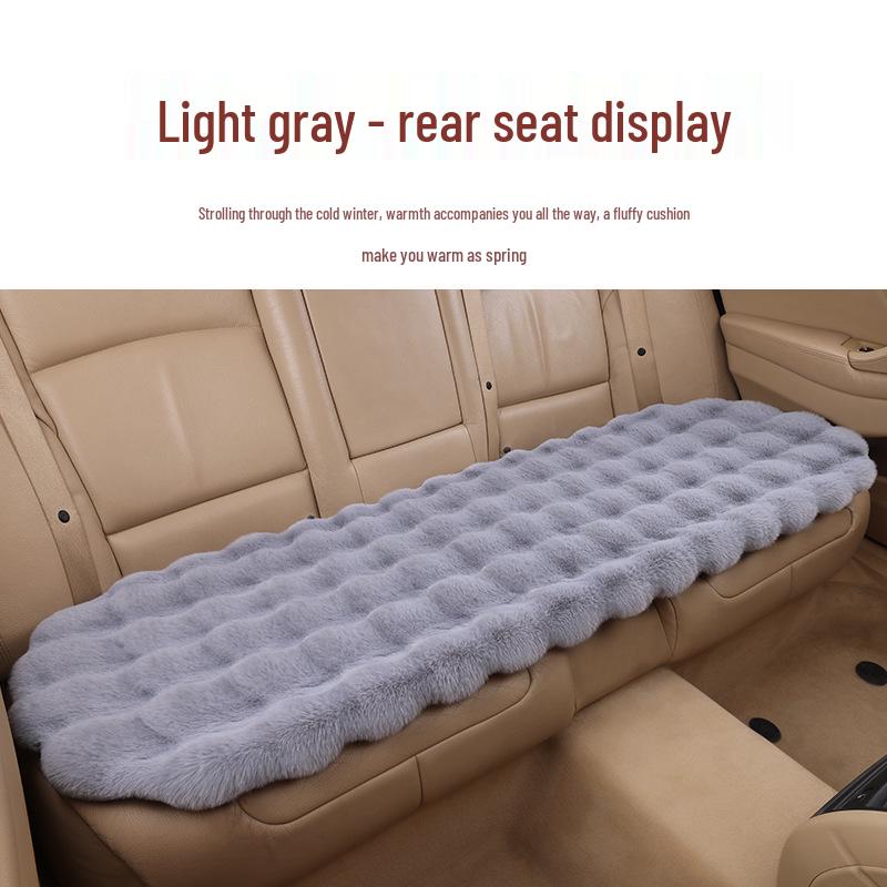 Universal Winter Car Seat Cushion Set - Thickened Fleece with Faux Rabbit Fur, Warm & Plush