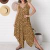 Neuer europäischer und amerikanischer Damen-Jumpsuit Latzhose Leopardenmuster Weiter Beinteil Hosenkleid