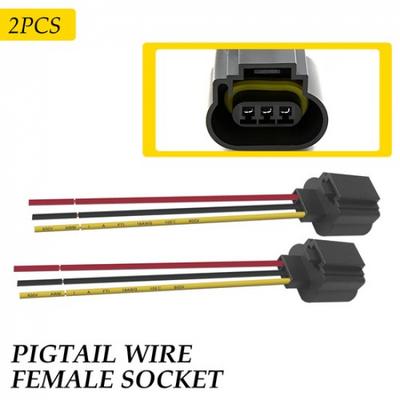 Wire Male Pigtail 9008 H13 Two Harness Head Light Bulb Lamp Socket Connector
