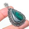 Natural Malachite Gemastone 925 Sterling Silver Jewelry Pendant 2.21" AP-14519