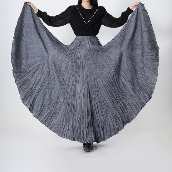 Women Skirt Skirt Elastic High Waist Maxi Pleated Dance Skirt Party