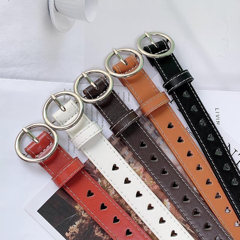 Elegant Minimalist Women's Pu Leather Belt Stylish Round Buckle Adjustable Fashion