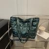 Retro Large-capacity Bag Autumn and Winter New Checkered Down Cotton Shoulder Bag Simple Temperament Portable Tote Bag