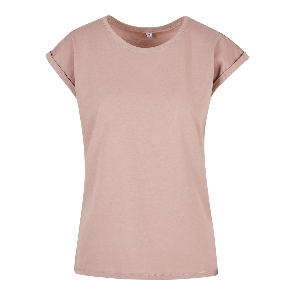 Build Your Brand Womens/Ladies Cotton Extended Shoulder T-Shirt