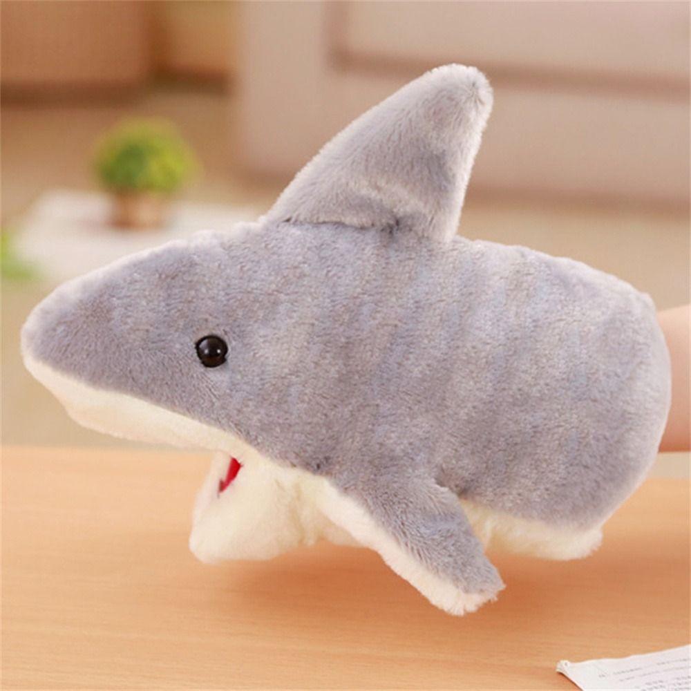 Plush Animal Shark Puppet Stuffed Animals Plush Hand Puppet Birthday Gift   Early Education Toys