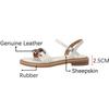 Fashion 2025 New Full Leather Women Sandals Casual Buckle Strap Summer Shoes Women Low Heel Women Shoes Sandal Platform Spot Goods Flats