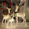 Large Luminous Christmas Deer with Sleigh Ornament: Mother and Child Design for Hotel or Window Decoration