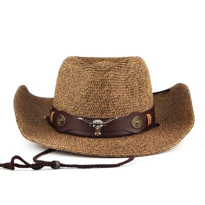 Mixed color straw hat western cowboy straw hat outdoor sun hat