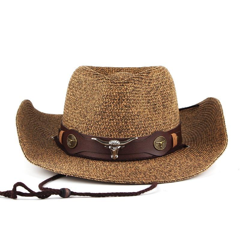 Meier Mixed color straw hat western cowboy straw hat outdoor sun hat