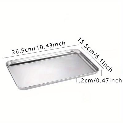 Plateau de service en acier inoxydable pour barbecue, rôtissage, cuisson au four et cuisson à la vapeur Plaque plate avec récipient de conservation des aliments