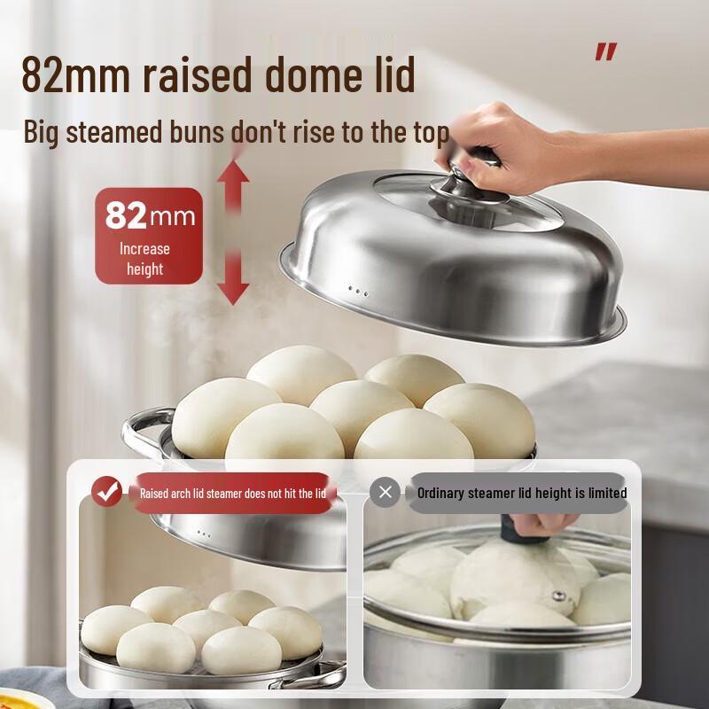 ASD 3-Layer 304 Stainless Steel Multi-Function Steamer