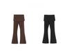 Slim Fit Elastic Knitted Slit Skirt Pants - Women's Short Micro-Flared Style