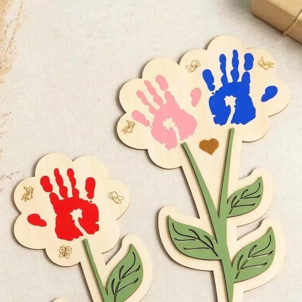 Flower Shape DIY Painting Crafts Handmade Table Decoration Wooden Ornament  Classroom Activity