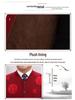 Year-Round Fu Character Sweater for Middle-Aged & Elderly Couples - Red Plus Velvet Tang Suit Cardigan