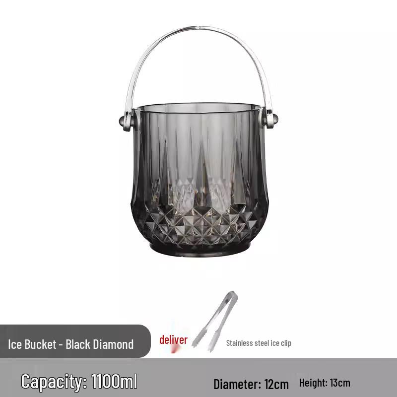 ZISIZ Transparent Acrylic Ice Bucket