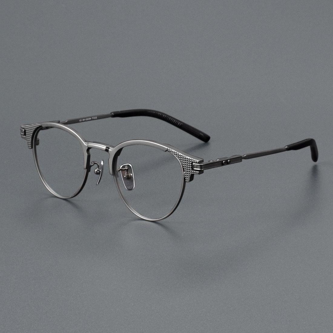 

Круглая оправа для очков из чистого титана S-01T: Изготовлены вручную в Японии, защищают от синего света, совместимы с диоптриями.