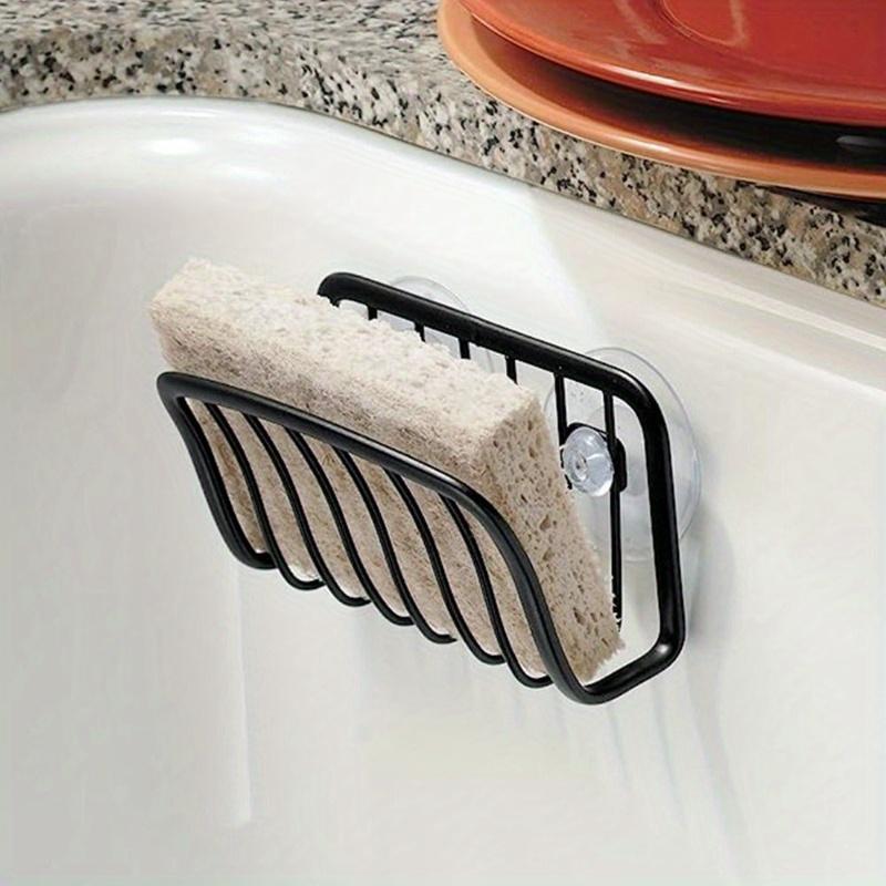 Adjustable sponge and drainage storage rack with suction cups, Space saving kitchen sponge storage rack kitchen sink sponge rack