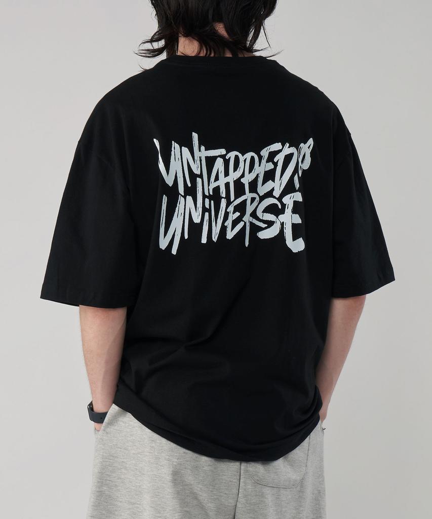 UNTAPPED STUDIO Universe Lettering Pure Cotton Big Oversized Short Sleeve T-Shirt 4 Colors (B Type)