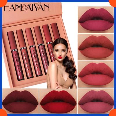 HANDAIYAN 6 Colors Matte Waterproof Lipstick Makeup Long Lasting
