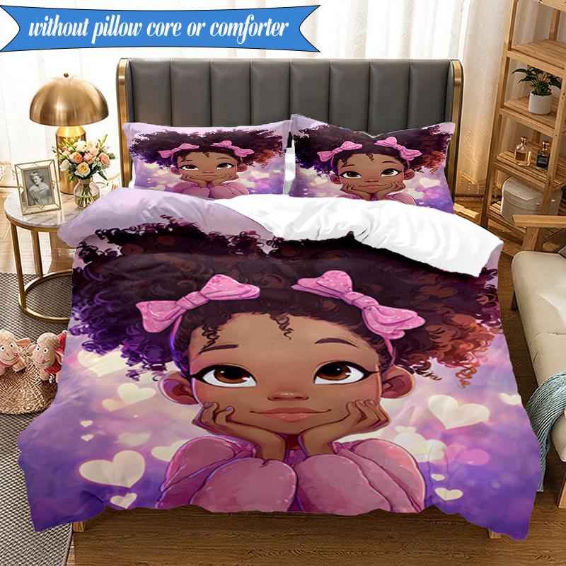 Black Princess Magic Celebration 3pcs K-pop music group Bedding set,Ideal for Bedroom, Dormitory,Including Duvet Cover And 2pcs Pillowcases,Fan gifts