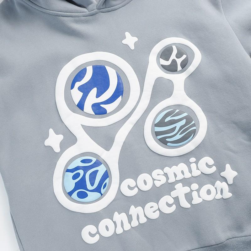 American Streetwear Graffiti Print Hoodie Loose Fit Couple Winter Sweatshirt