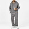 Men's Linen Hoodie Set with Half Zip, Long Sleeve Pullover and Drawstring Jogger Pants, Casual 2-Piece Outfit