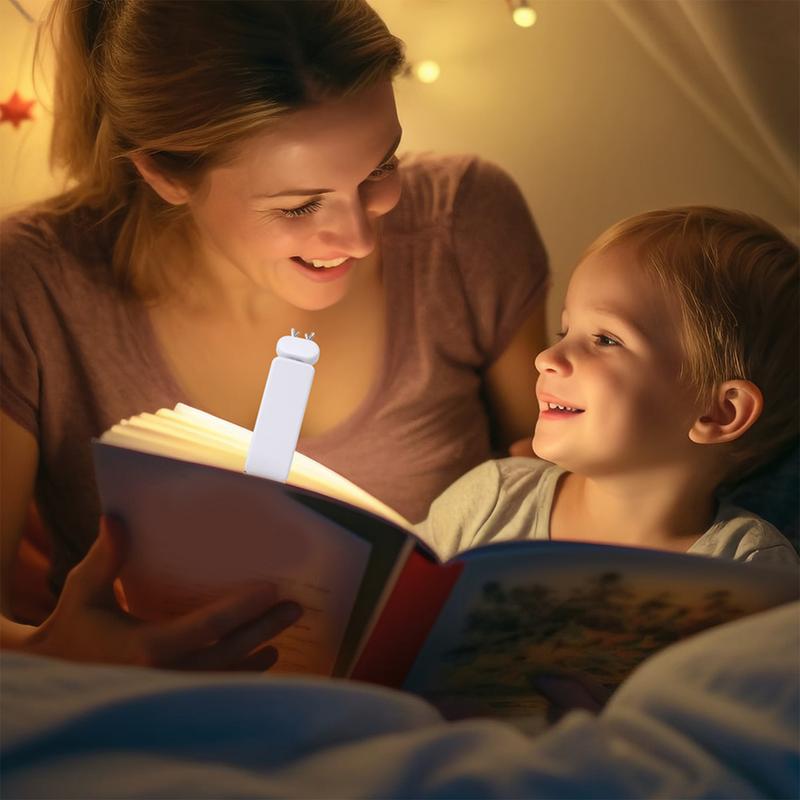 Clip On Book Light USB Rechargeable Book Light For Bed Eye Caring 3 Color Stepless Dimmable 80 Hrs Runtime Lightweight Clip On