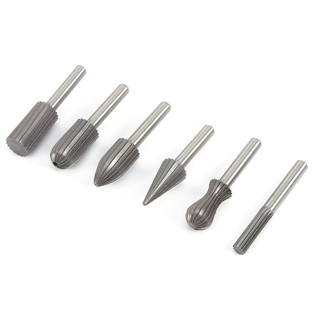 

6 шт./лот 6 мм 14 Hss Роторные напильники Бор Фреза Роторная рашпиль Электрический шлифовальный набор