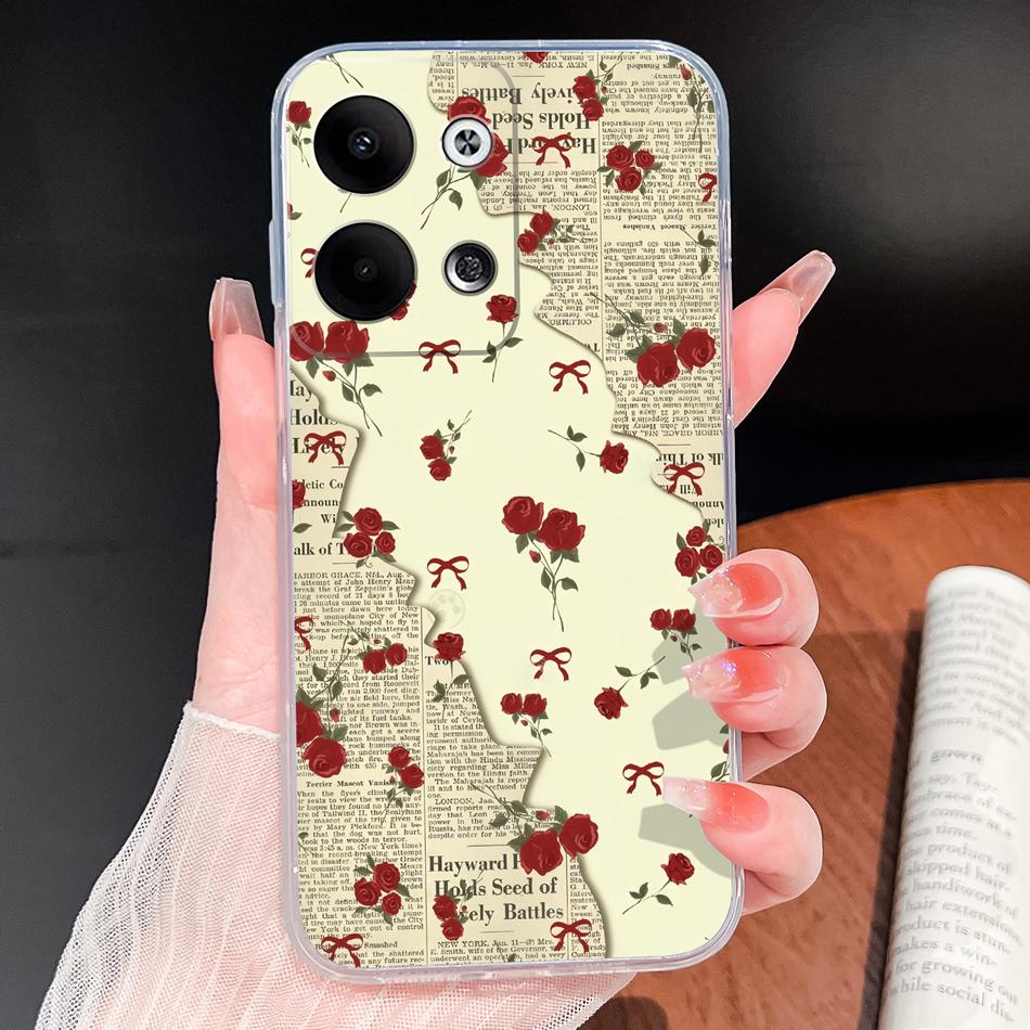 For Oppo Reno 9 Pro Plus 5G Phone Case Lovely Cartoon Soft TPU Transparent Silicone Lightweight Back Cover For Oppo Reno9 Funda