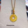 Gold Koi Ruyi Rhinestone Pendant Necklace - Unisex Retro Sweater Chain