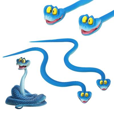 Jouet Serpent Bleu Dessin Animé Figurine Serpent Réaliste Articulée Jouet Anti-Stress de Bureau Maison