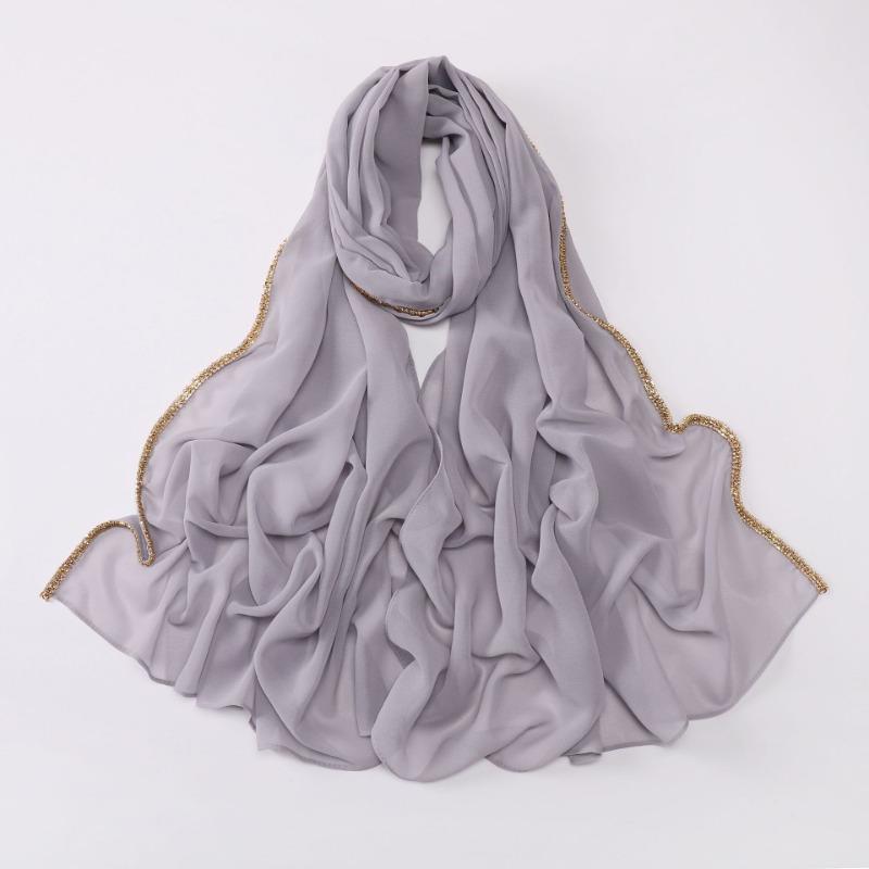 Ethnic Style Shiny Diamond Chiffon Scarf For Women All Season