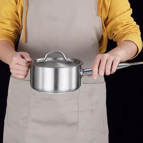 Stainless Steel Pot with Sunken Anti-Overflow Lid Corrosion-resistant Frying Pan Even Heat Skillet Induction Cooking Pan Kitchen Essential