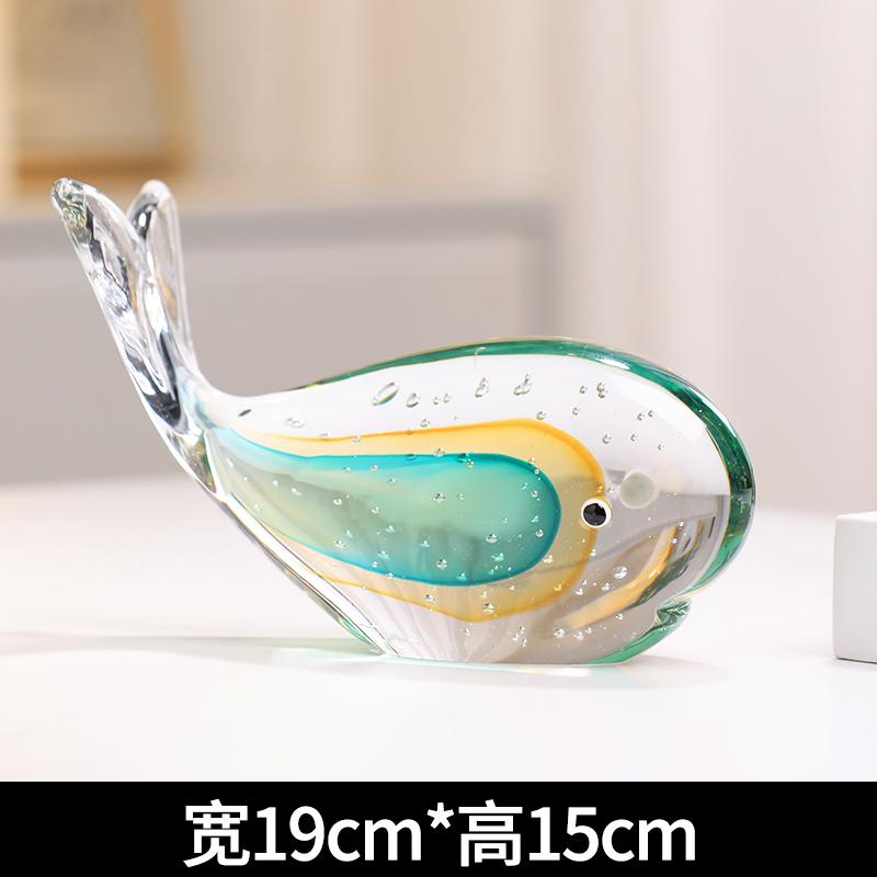 Small Sea Animal Adornment sculpture Blue Glass Dolphin Figurines Creative Shape Crafts Decorations Decor Crafts Accessories