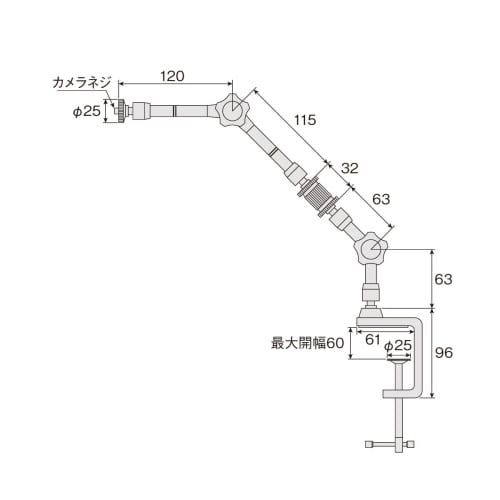 HOZAN Flexible Arm for Optical Equipment, Camera Mounting, Compact and Lightweight for Easy Portability, Clamp Mounting Prevents Desk Damage, L-803