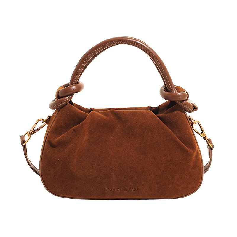 Retro portable shoulder bag spring and summer new messenger bag casual solid color commuter women's bag