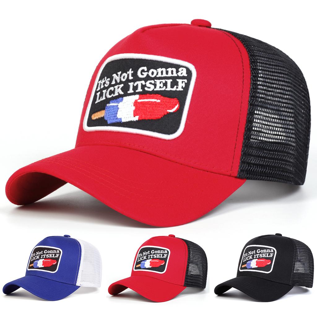 Unisex Lick Itself Letter Embroidery Baseball Net Caps Spring And Summer Outdoor Adjustable Casual Hat Hip Hop Hat Sunscreen Hat