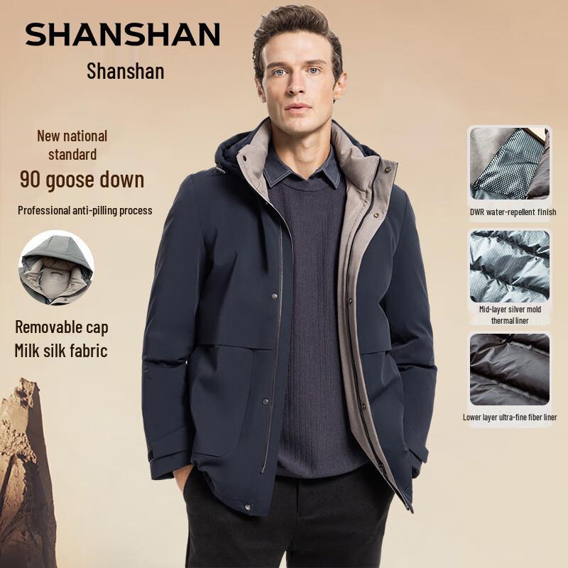 Shanshan Men's Removable Hood Goose Down Jacket