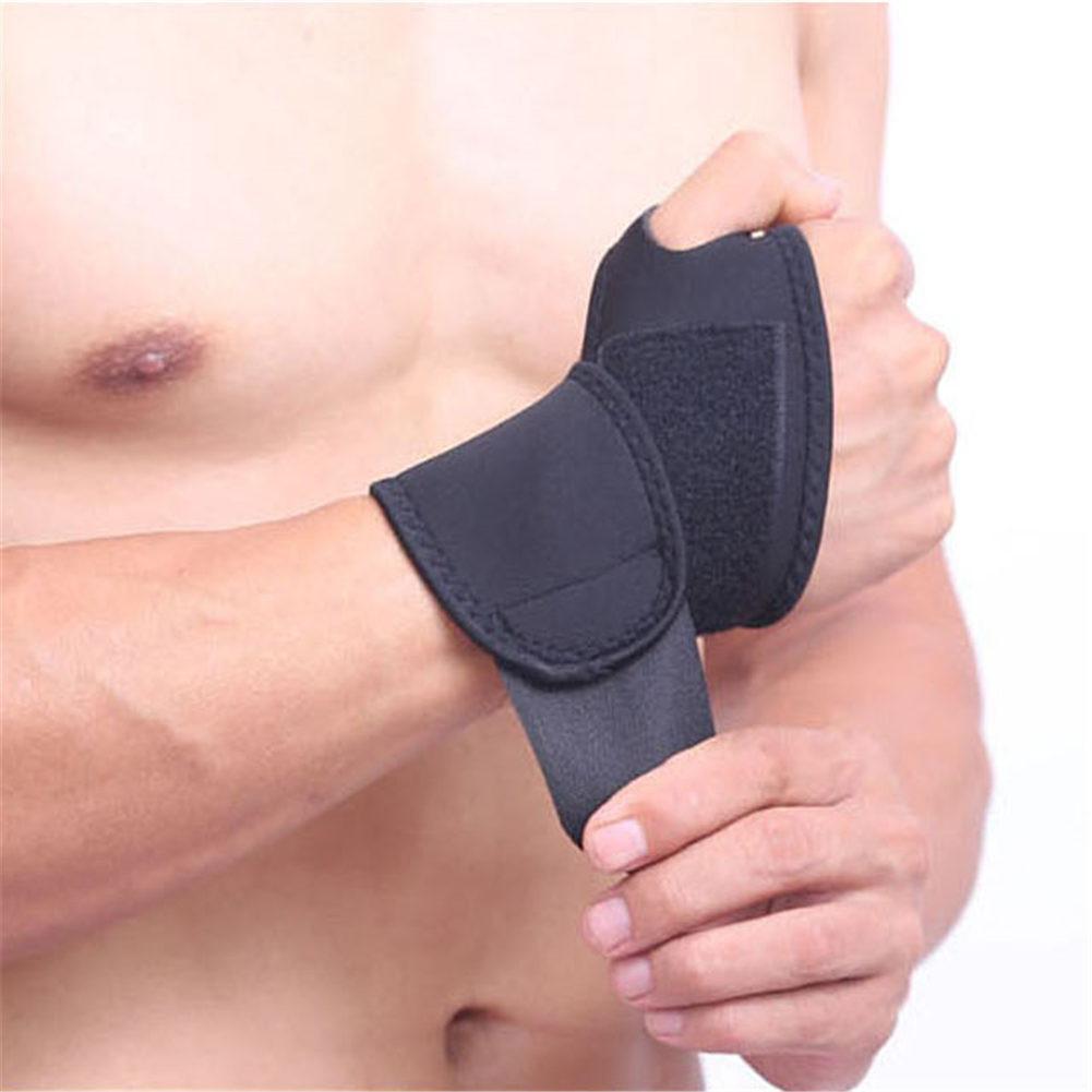 

1 шт. Спортивный напульсник, поддержка запястья, ремни-обертывания для велоспорта, баскетбола, тяжелой атлетики, фитнеса, тренажерного зала, защитник для рук чёрный