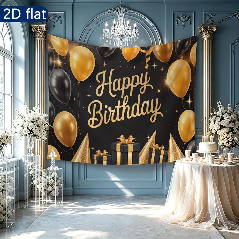 Party Backdrop Happy Birthday Birthday Wedding Balloon Black Photo Booth Background Front Door Decor