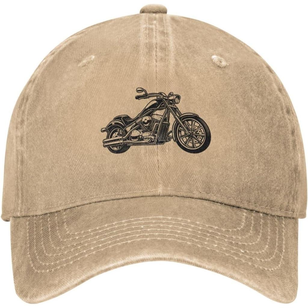 Berretto da Baseball Grafico per Motociclisti Stile Denim Lavato Vintage Berretto da Papà Regolabile per Uomini Donne