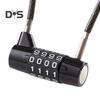 4-Digit Combination Lock Wire Rope Safety Coded Lock Zinc Alloy Multi-purpose Dormitory Gym Locker Cabinet Luggage Anti-theft Password Padlock
