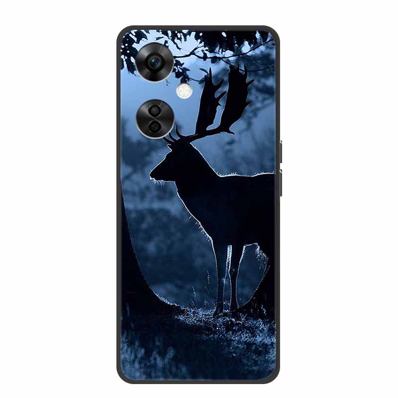 For OnePlus Nord CE 3 Lite 5G Cases Black Silicone Soft Cute Cat Rose Case For OnePlus Nord CE 3 5G Heart Lion Luxury TPU Cases
