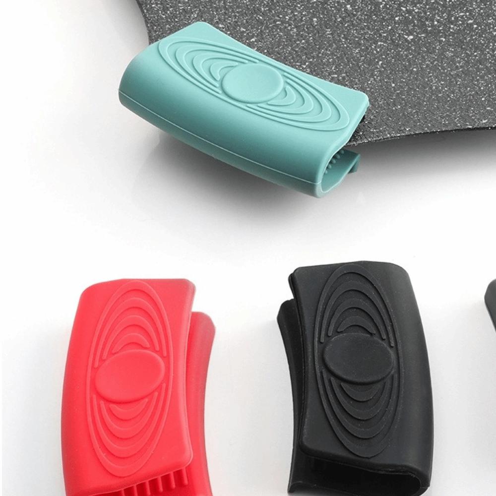 1Pair Heat‑insulated Pot Handle Grip Anti‑slip Texture Heat‑Proof Clamp Iron Cookware