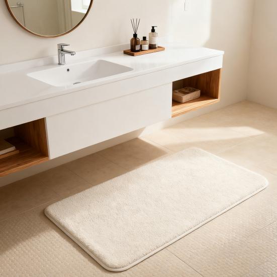 Bathroom Rug Mat Soft Microfiber Bath Rugs Non-Slip Thick Water Absorbent Floor Mats Machine