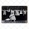 Segni Targa Retro per Lavanderia Segno Pittura su Latta Vasca Idromassaggio Bagno Metallo Poster Adesivi Murali Vintage Decorazione Casa Piatti 20x30cm