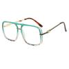 Oversize Sunglasses Fashion Square Metal Glasses Double Bridge Men Gradient Sunglasses Women Eyewear