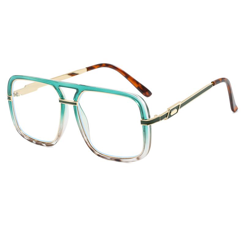 Oversize Sunglasses Fashion Square Metal Glasses Double Bridge Men Gradient Sunglasses Women Eyewear