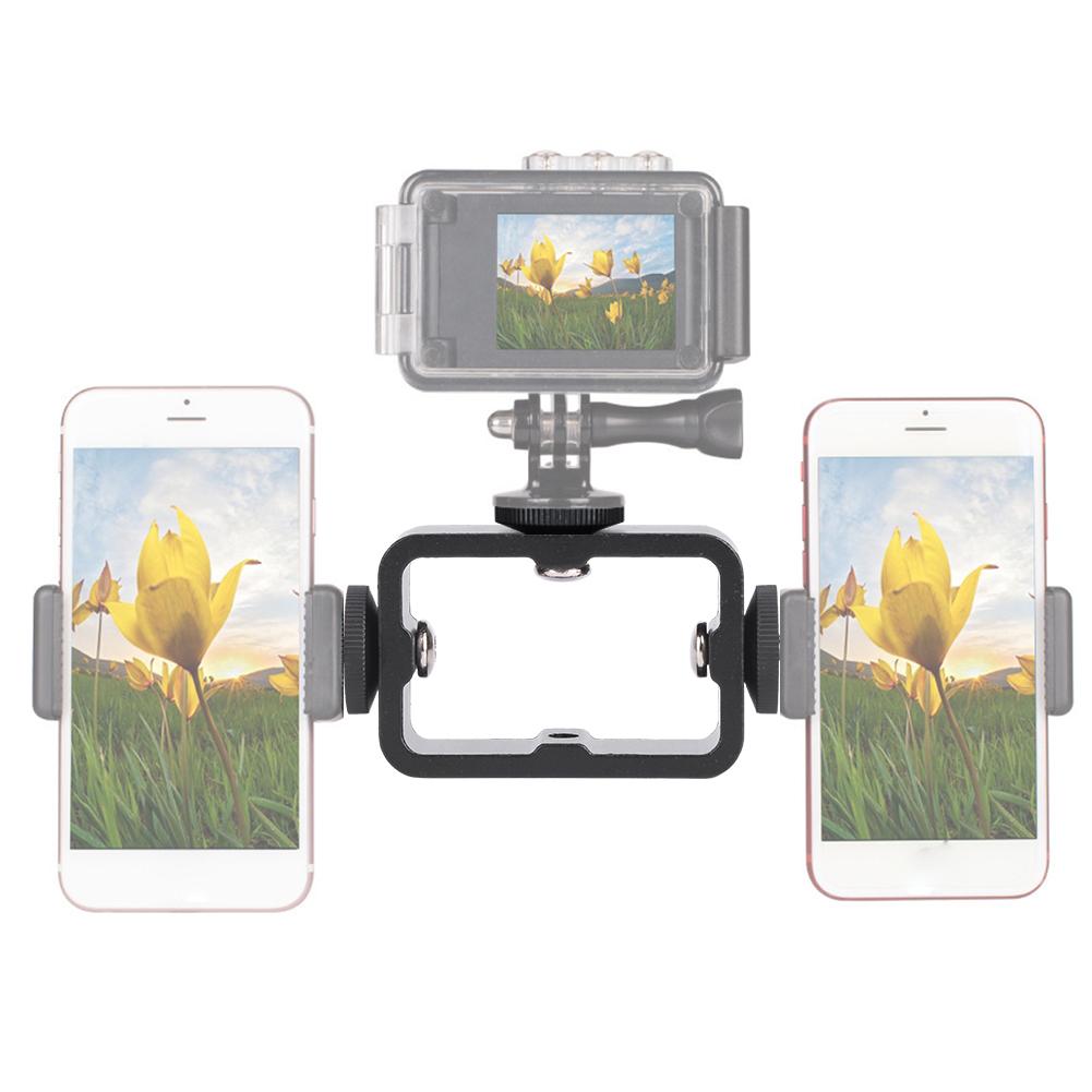 Multi Function Mobile Phone Clip Holder 3 Position Bracket for Live Broadcast Selfie for Camera Phones