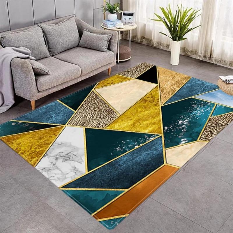 Minimalist Color Block Area Rug Modern Carpet for Living Room Bedroom Slip-resistant Wear-resistant Soft Floor Mat Home Decor